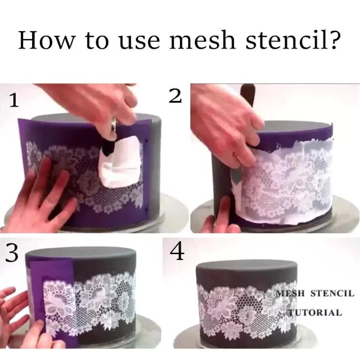 How to use Mesh Stencils on cakes? - Bakeware India