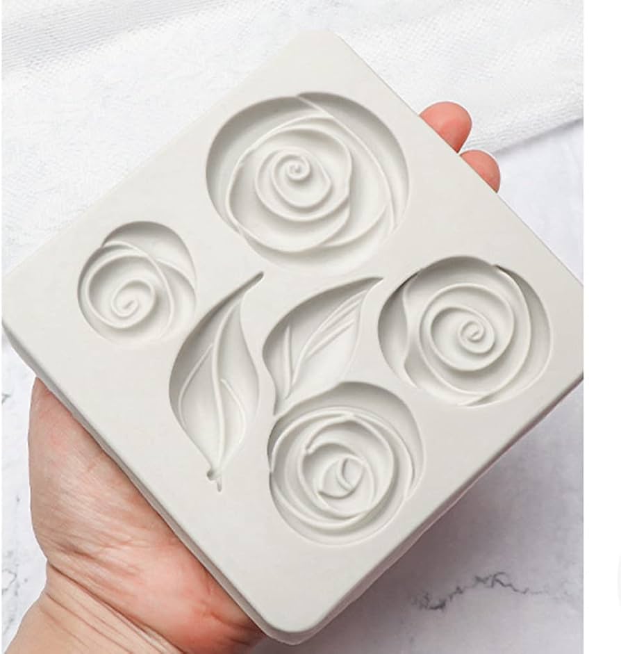 Bakewareind Rose Flower Leaf Fondant Silicone Mould