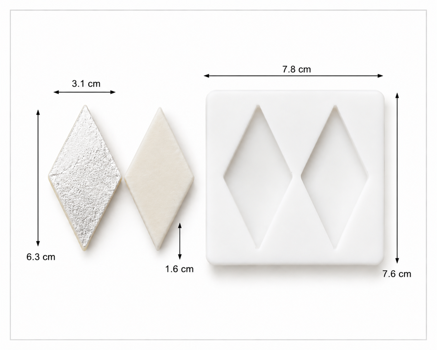Lyba Moulds Kaju Katli Mithai Silicone Mould,2cavity