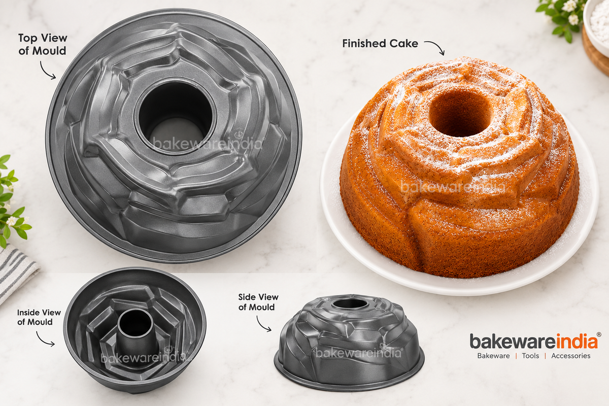 Bakewareind NonStick Rose Bundt Pan