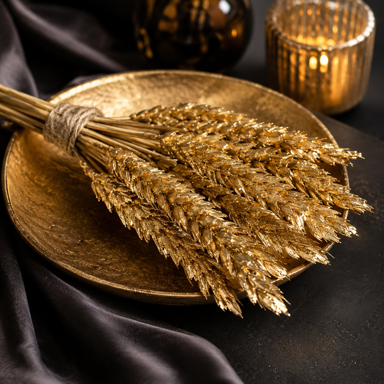 Bakewareind Dried Wheat Grass Cake Topper ,Golden, 12pcs