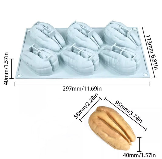 Bakewareind Walnut Dryfruit Pecan Mousse Cake Silicone Mould , 6 cavity