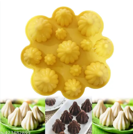 Bakewareind 3D Modak Silicone Chocolate Mould, 13 Cavity
