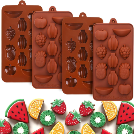 Bakewareind 3D Fruit Assorted Apple, Banana, Grape, Pineapple And Watermelon Chocolate Silicone Mould