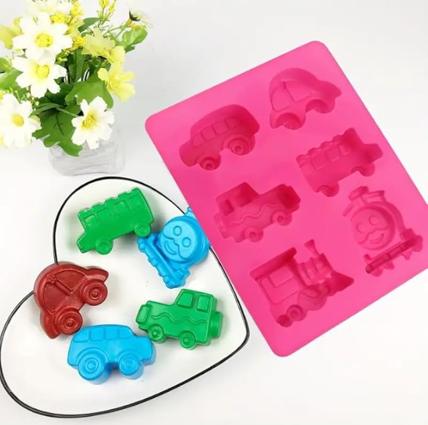 Bakewareind 3D Vehicle Thomas Choo Choo Train, Car, Jeep & Bus Fondant Chocolate Silicone Mould