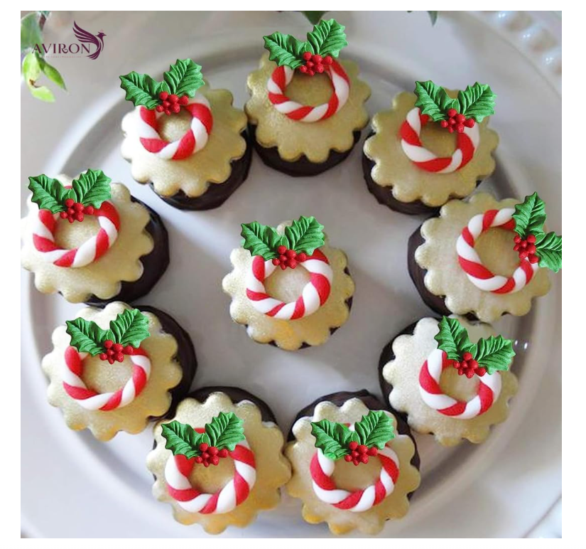 Bakewareind Christmas Holly Leaves Chocolate Fondant Silicone Mould