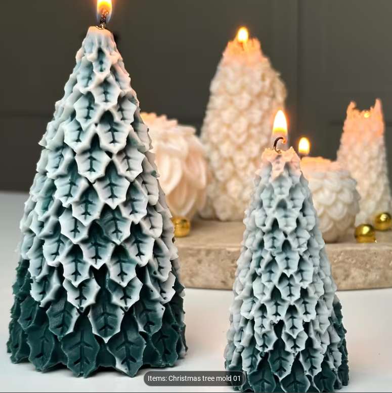 Lyba Mould Pinecone Christmas Tree Candle Silicone Mould