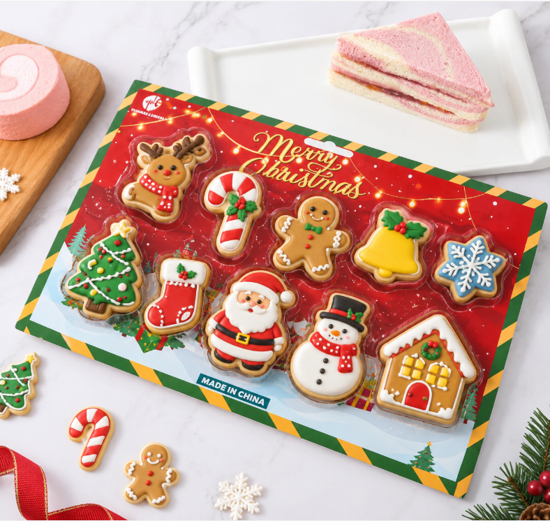 Bakewareind Assorted Christmas Stainless Steel Cookie Cutters, 12 Pcs Set