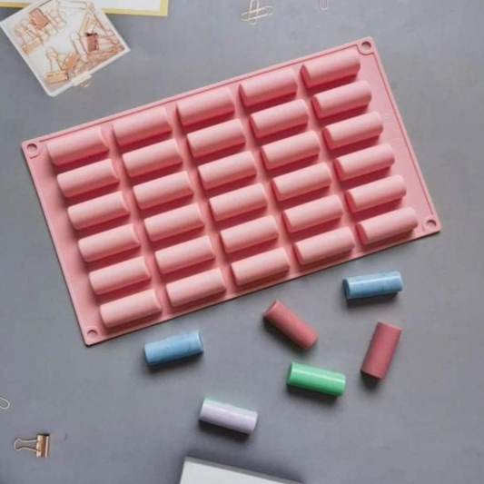 Bakewareind Mini Cylinder Chocolate Silicone Mould, 30 Cavity