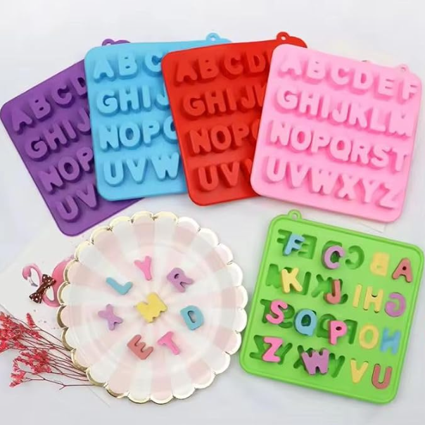 Bakewareind 3D Alphabet Letter Fondant Chocolate Silicone Mould