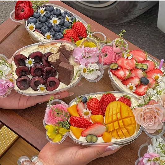 Bakewareindia Transparent Candy-Shaped Dessert Container with Lid,5pc Pack