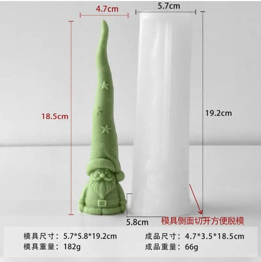 Lyba Moulds 3D Christmas Gnome Candle Silicone Mould