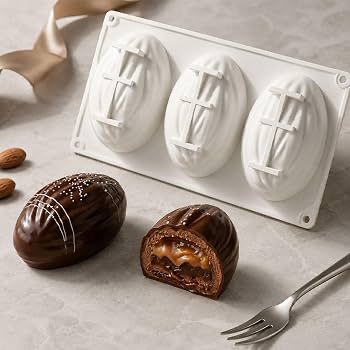 Bakewareind Almond, Cocoa Bean Shape Silicone Mousse Chocolate mould, 3 Cavity