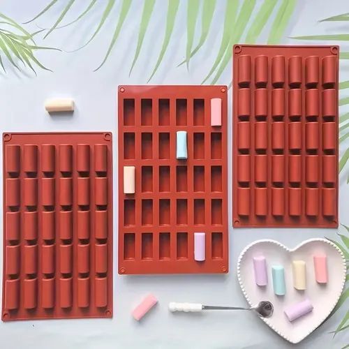 Bakewareind Mini Cylinder Chocolate Silicone Mould, 30 Cavity
