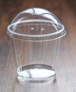 Bakewareindia Disposable Plastic Cup With Dome Lid,10pcs