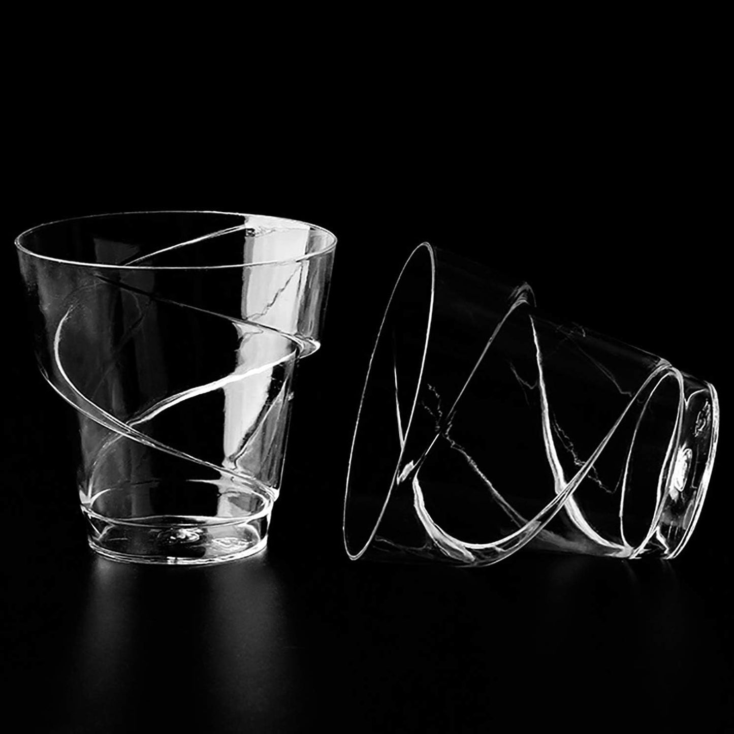 Bakewareindia Transparent Spiral Design Dessert Cup With Lid,10pcs