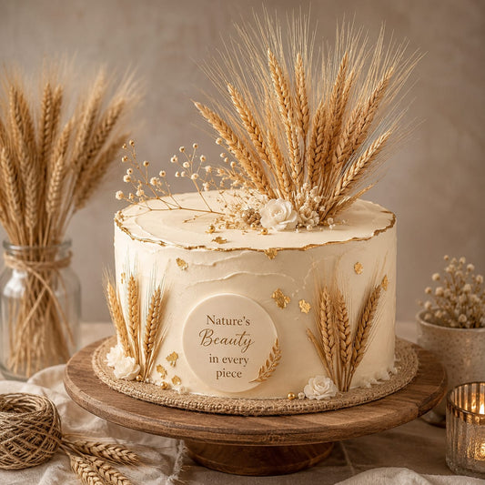 Bakewareind Dried Wheat Grass Cake Topper,Natural 20 Stems