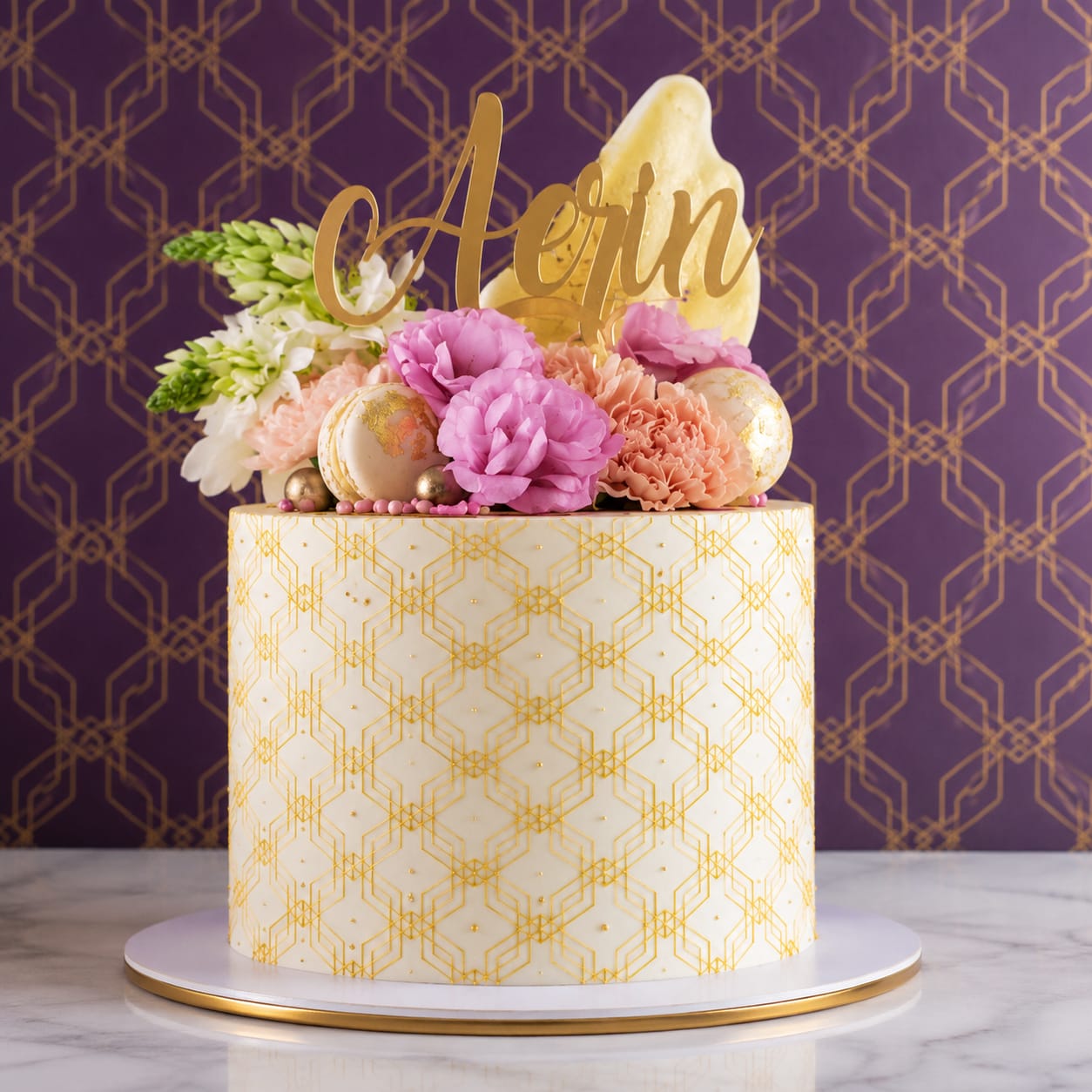 Bakewareind Connected Pattern Cake Decorating Reusable Fabric Mesh Stencil