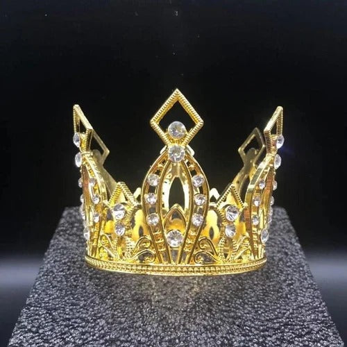 Bakewareind Golden Crystal Crown Tiara Cake Topper