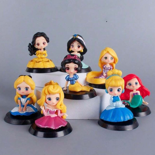 Bakewareind Disney Princess Doll Cake Toy Topper, 8pcs