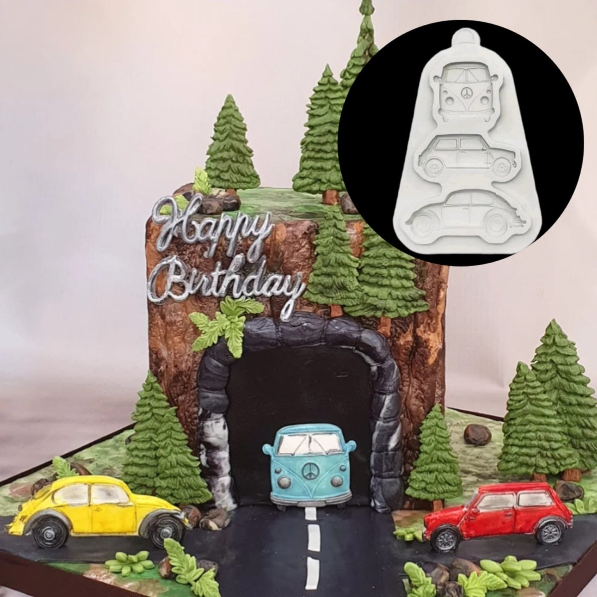 Bakeawreind Car Bus Fondant chocolate Cake Silicone Mould - Bakeware India