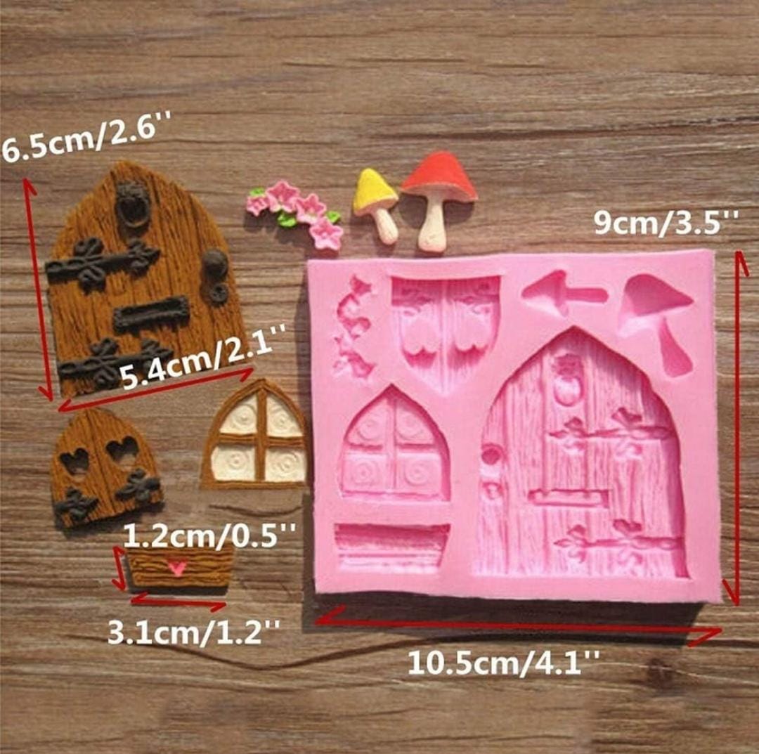 Bakewareind 3D Fairy House Door Silicone Fondant Mould Cake Decorating Chocolate - Bakeware India