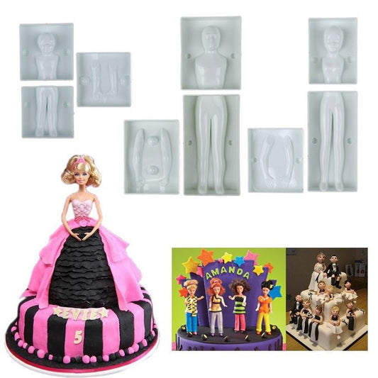 Bakewareind 3D People Mould Family Figure Fondant Decorating Mould Set - Bakeware India