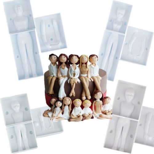 Bakewareind 3D People Mould Family Figure Fondant Decorating Mould Set - Bakeware India