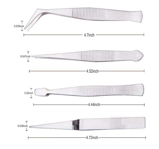Bakewareind 4 Piece Stainless Steel Tweezers Set Baking Tool And Accessories - Bakeware India