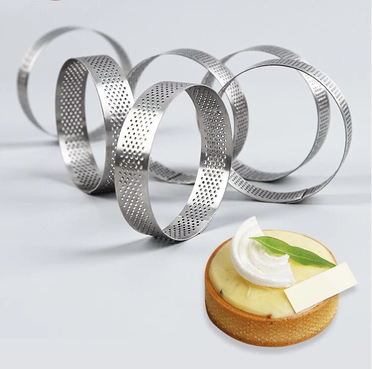 Bakewareind 8inch Perforated Round tart ring - Bakeware India