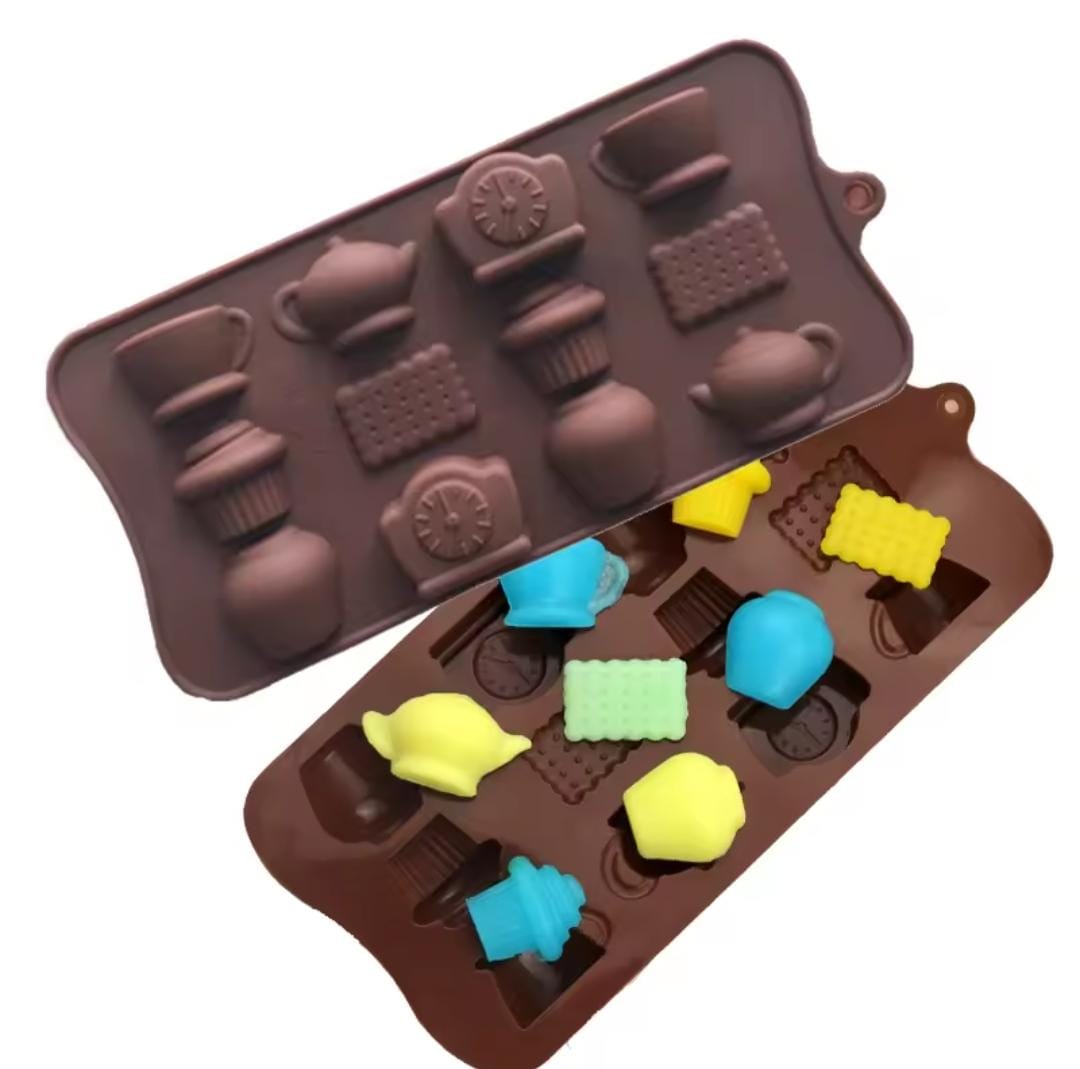 Bakewareind Afternoon Tea Teapot Coffee Cup Biscuit Chocolate Silicone Mould - Bakeware India