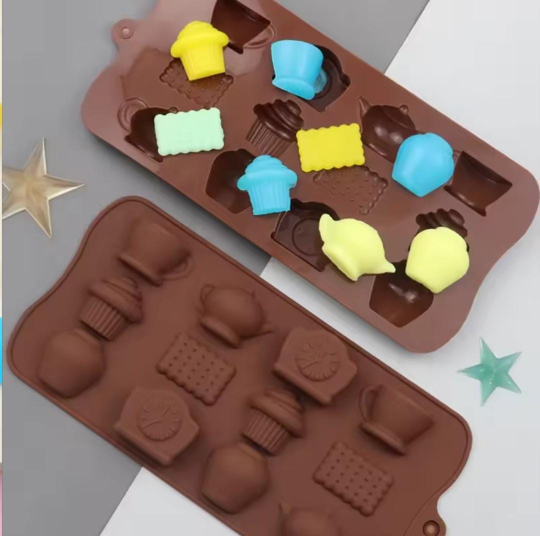 Bakewareind Afternoon Tea Teapot Coffee Cup Biscuit Chocolate Silicone Mould - Bakeware India