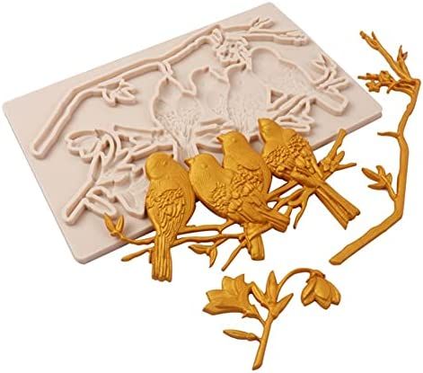 Bakewareind Bird on Branch Big Chocolate/ Fondant Silicone Mould - Bakeware India