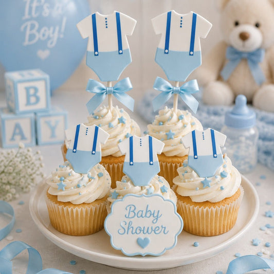 Bakewareind Blue Baby Shower Cake Decoration Cake Topper, 2pcs - Bakeware India