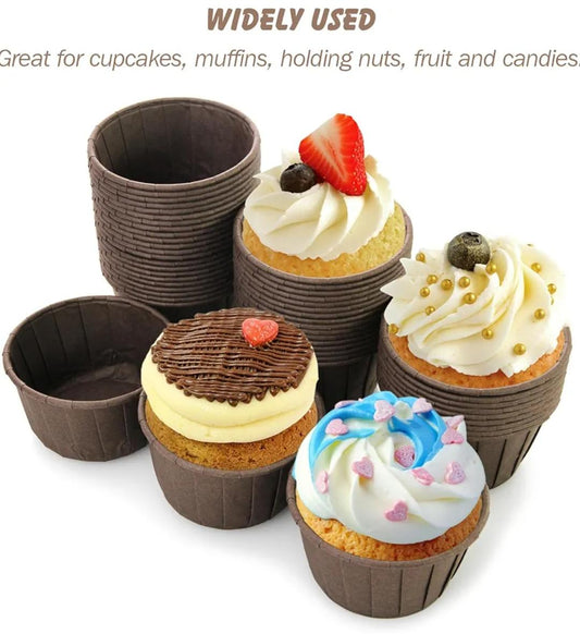 Bakewareind Choco lava cake Dark Brown Solid Bake And Serve Paper Muffin Cupcake liner,50pc - Bakeware India