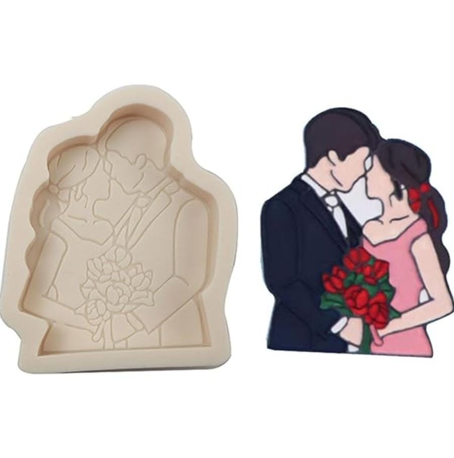 Bakewareind Couple Love Wedding Fondant Chocolate Silicone Mould - Bakeware India
