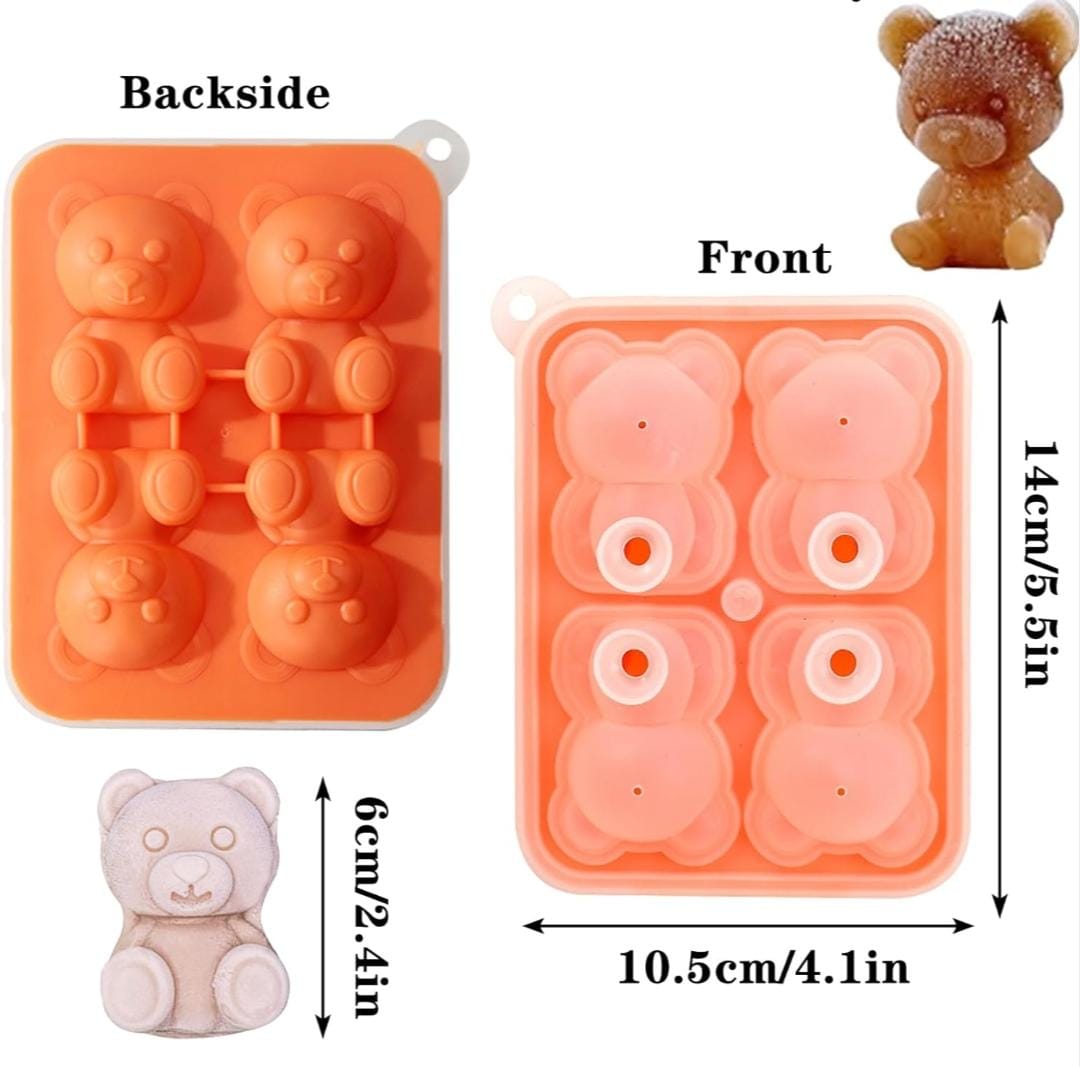 Bakewareind Cute Teddy Bear Ice Cube Making Silicone Mould - Bakeware India