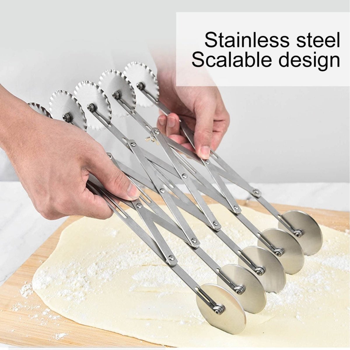 Bakewareind Double Side Pastry Wheel Cutter Stainless Steel - Bakeware India