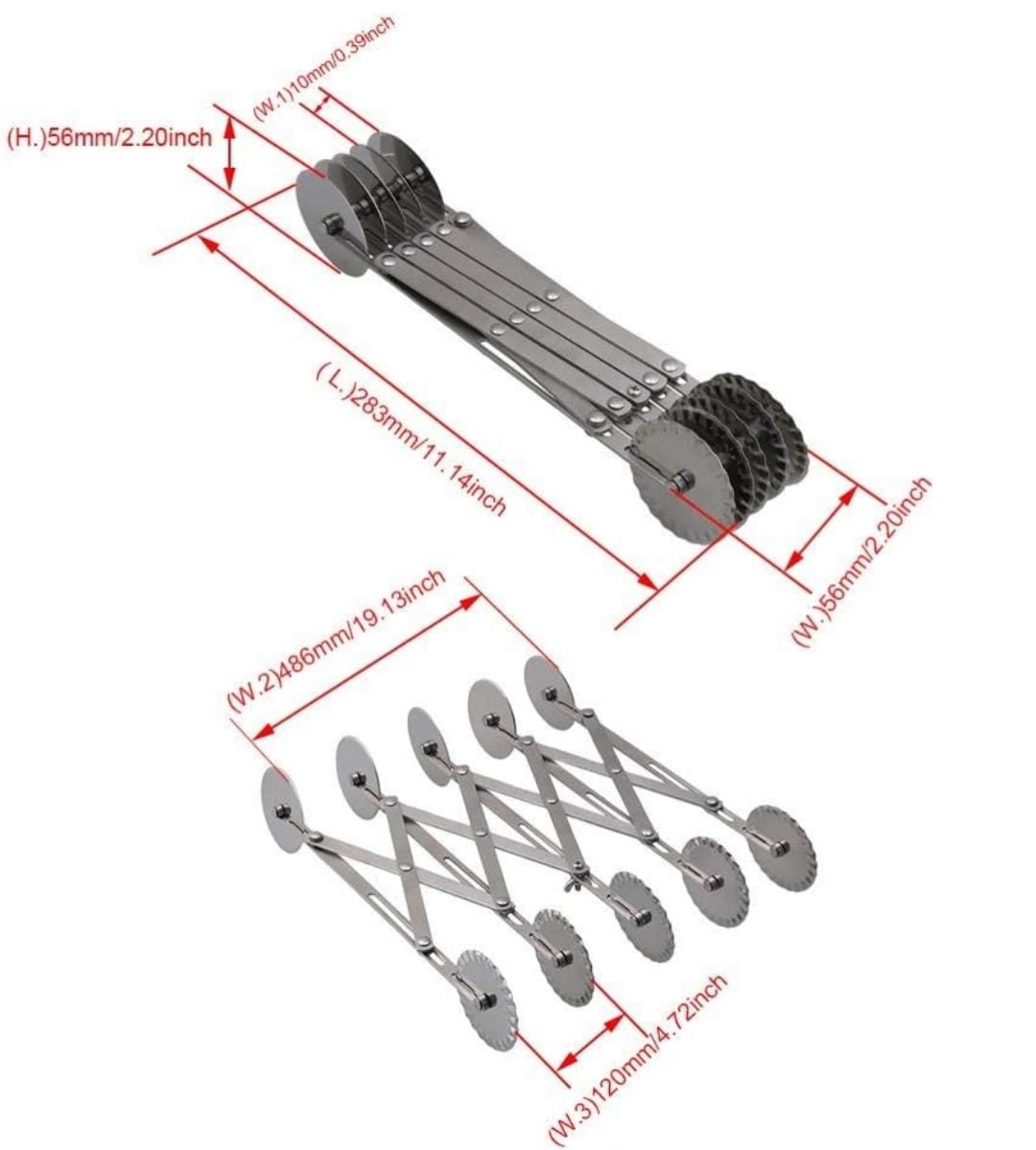 Bakewareind Double Side Pastry Wheel Cutter Stainless Steel - Bakeware India