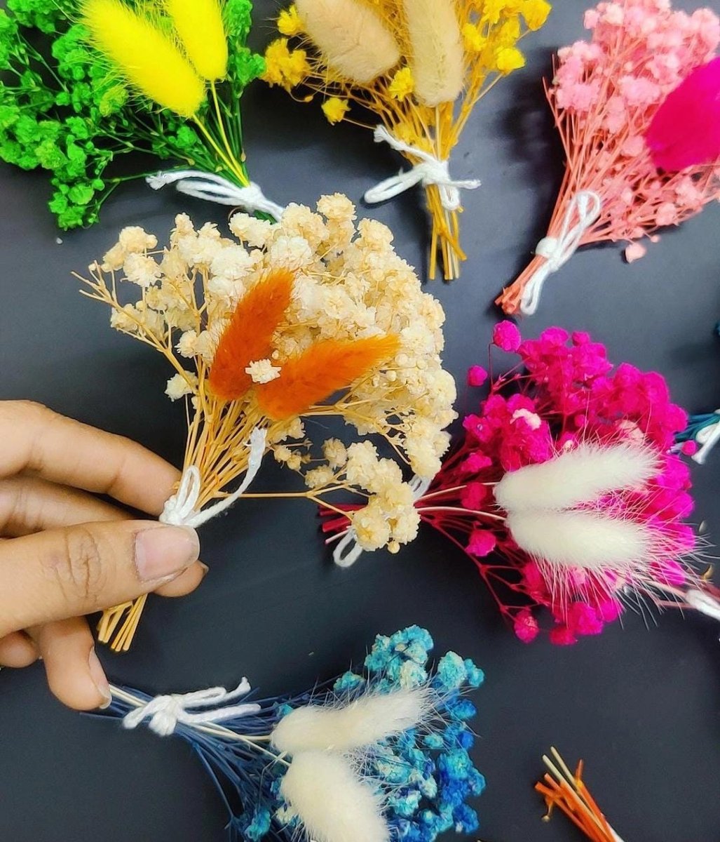 Bakewareind Dried Flower Mini Customize Bouquets { Select Colors } - Bakeware India