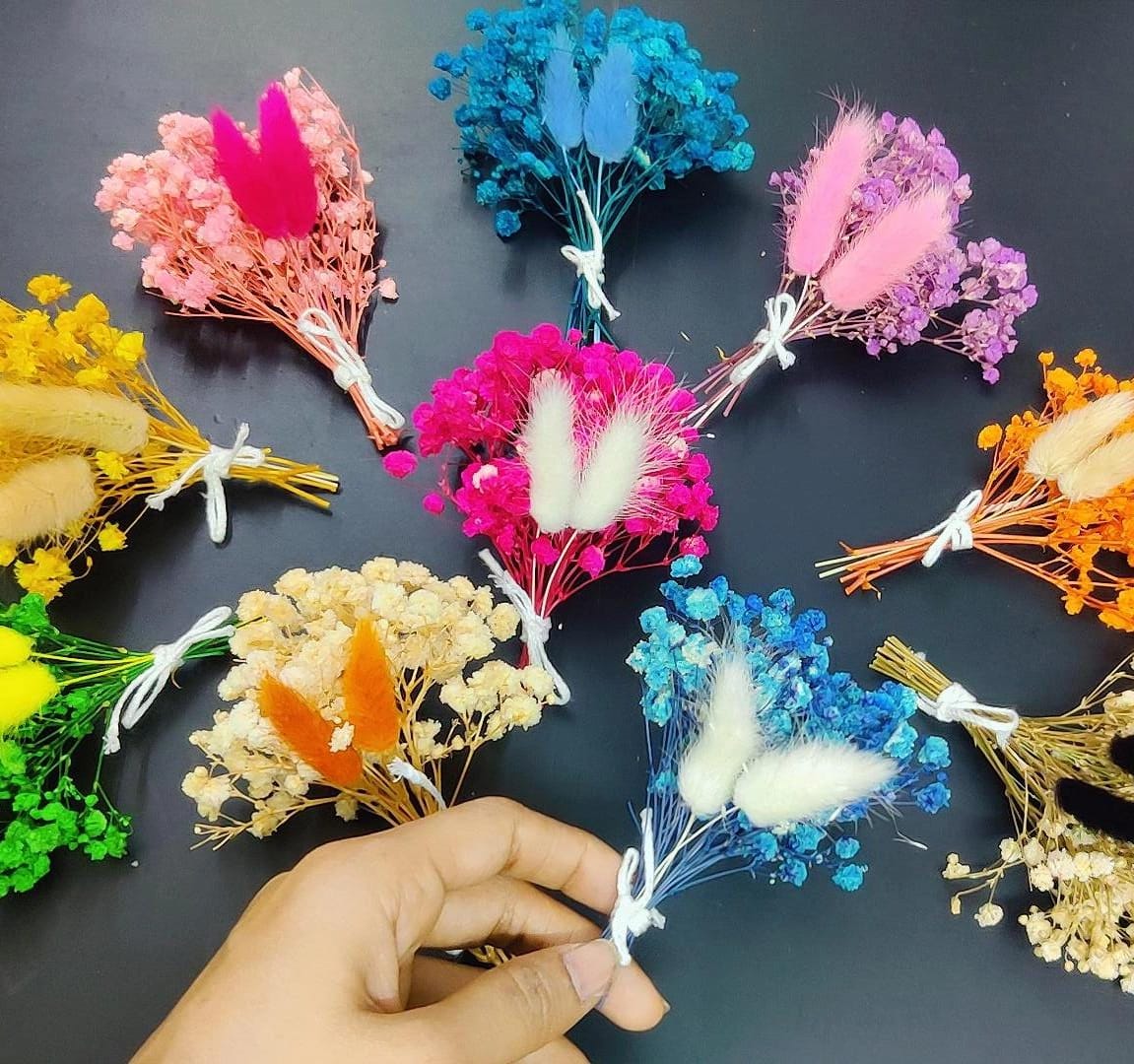 Bakewareind Dried Flower Mini Customize Bouquets { Select Colors } - Bakeware India
