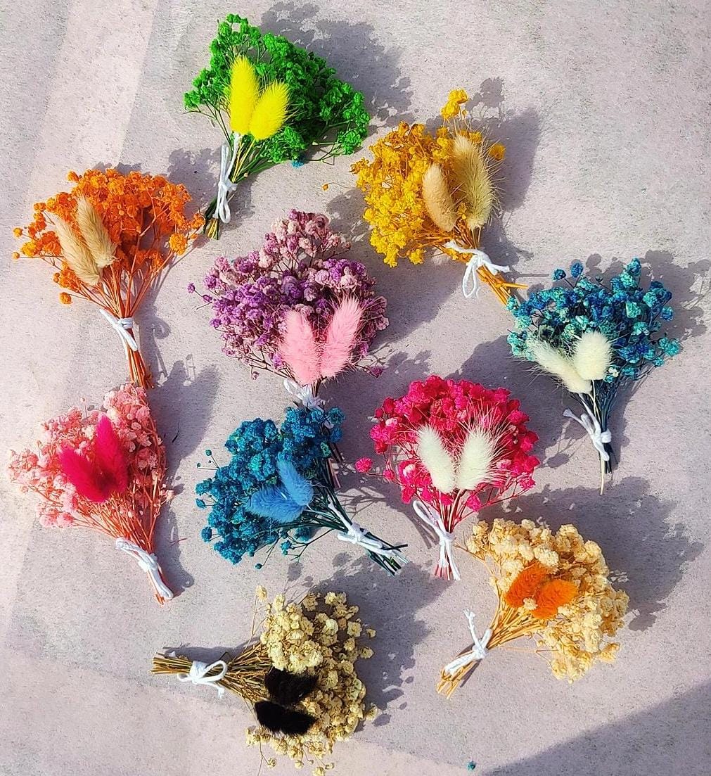 Bakewareind Dried Flower Mini Customize Bouquets { Select Colors } - Bakeware India