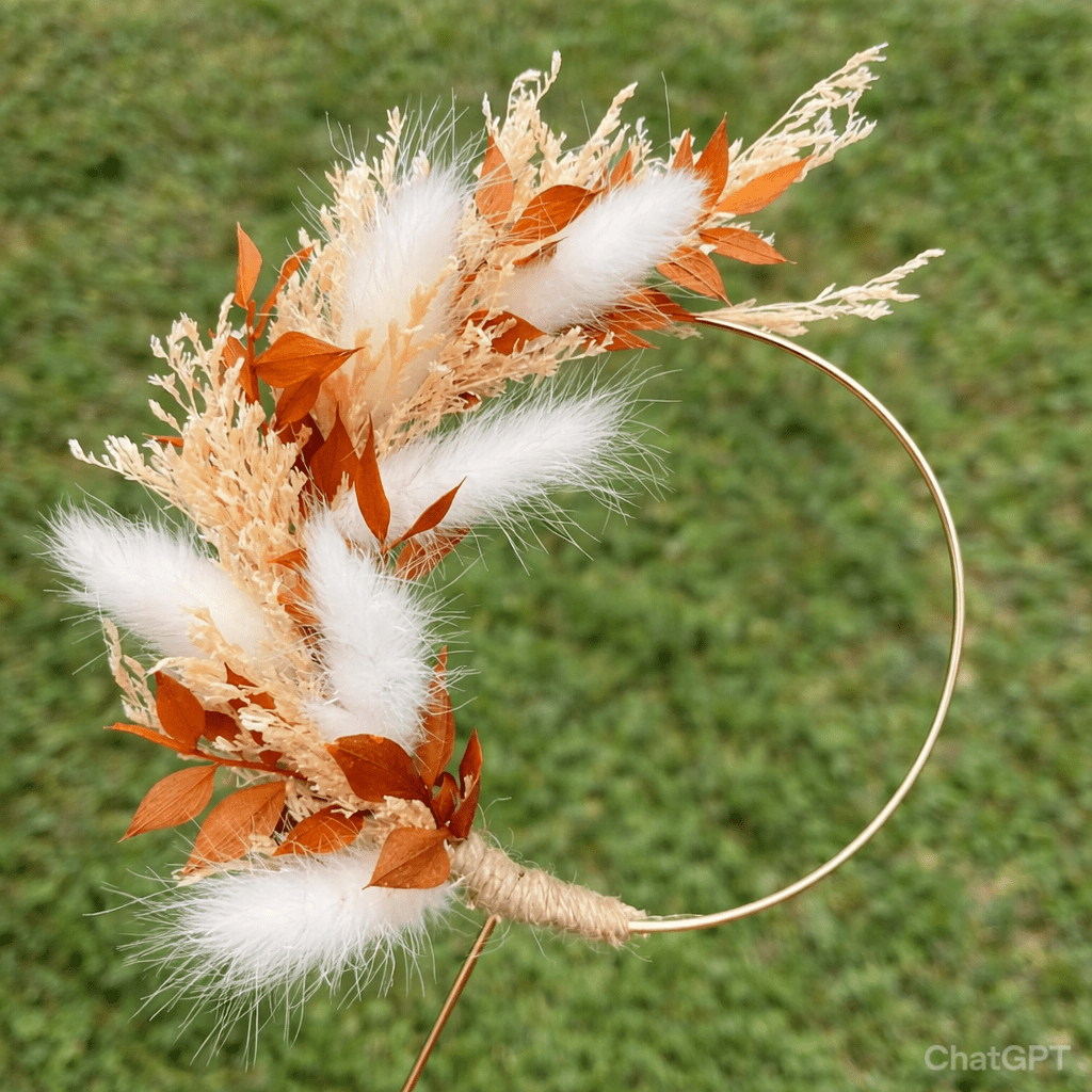 Bakewareind Dried Flower Wreath Bouquet Cake Topper,Sunset - Bakeware India