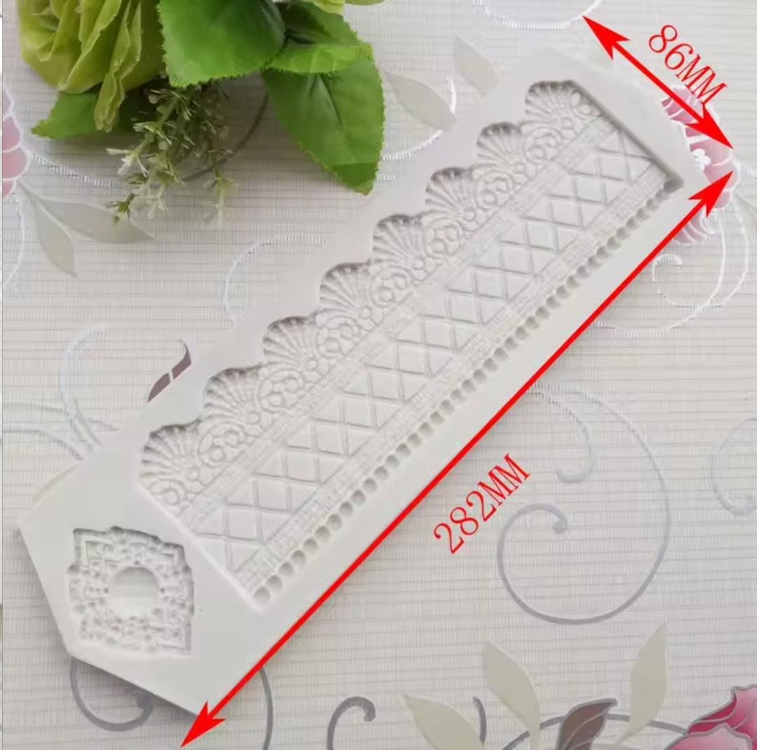Bakewareind European Lace Border Fondant Silicone Chocolate Mould - Bakeware India