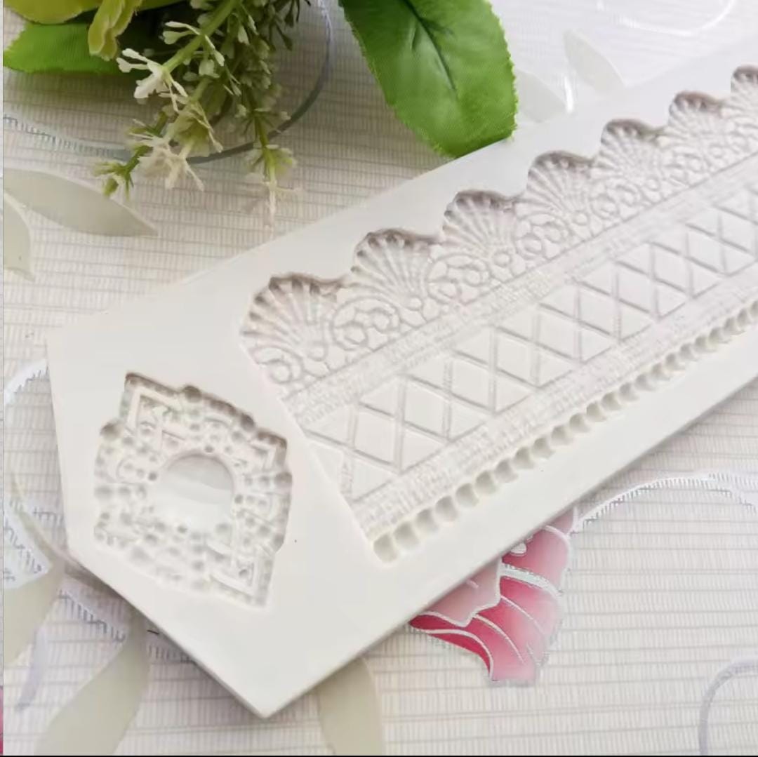 Bakewareind European Lace Border Fondant Silicone Chocolate Mould - Bakeware India