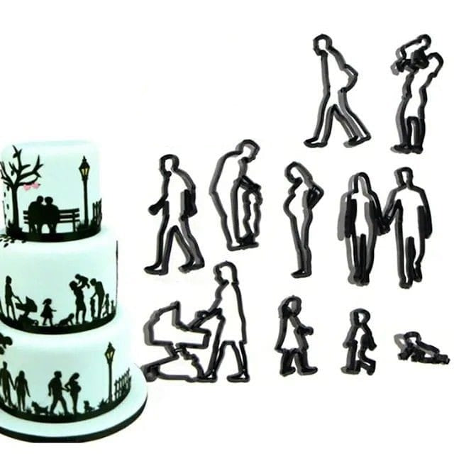 Bakewareind Family Silhouette Cookie Fondant Cutter Set - Bakeware India