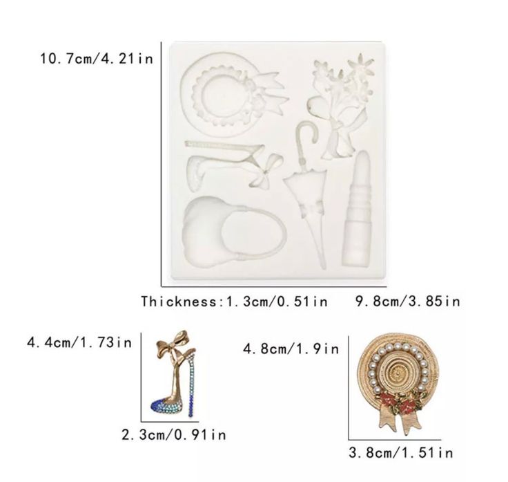 Bakewareind Hat Handbag Heels Girl Theme Silicone Fondant Chocolate Mould - Bakeware India