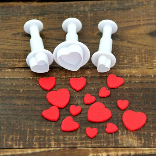 Bakewareind Heart plunger 3pcs set - Bakeware India
