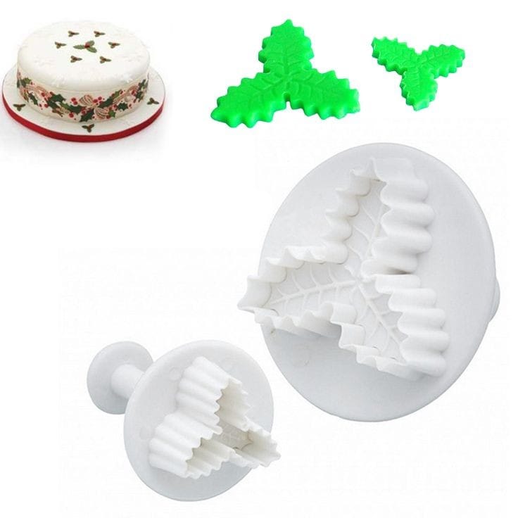 Bakewareind Holly Ivy Leaf plunger 2pcs set - Bakeware India