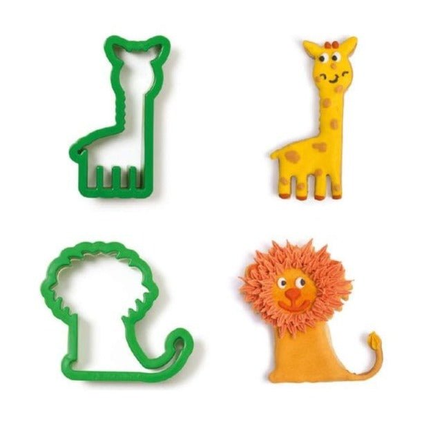 Bakewareind Lion Giraffe Animal SugarCraft Cookie Fondant Cake Cutter Set,2Pc - Bakeware India